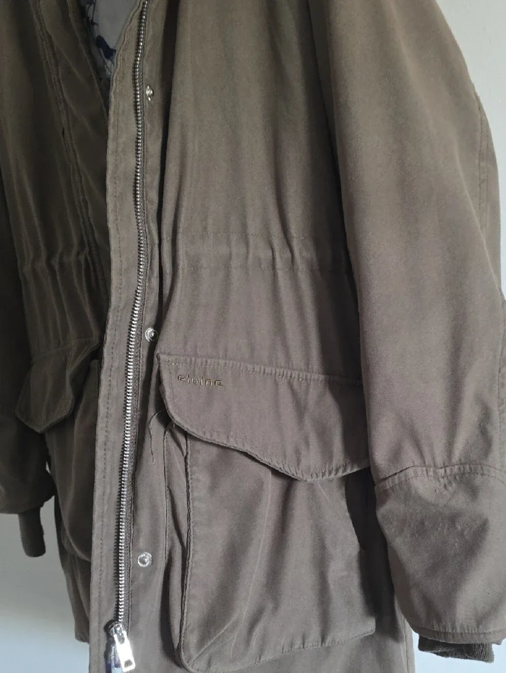 ELVINE Hooded Field Coat with Bird-Print Lining